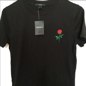 rose embroidered tee